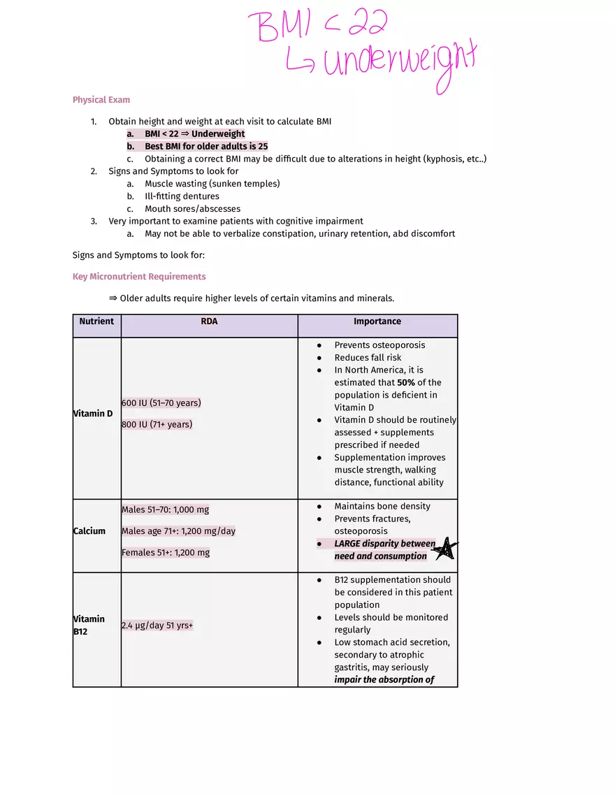 Nutrition SG - Physical Exam - Page 1