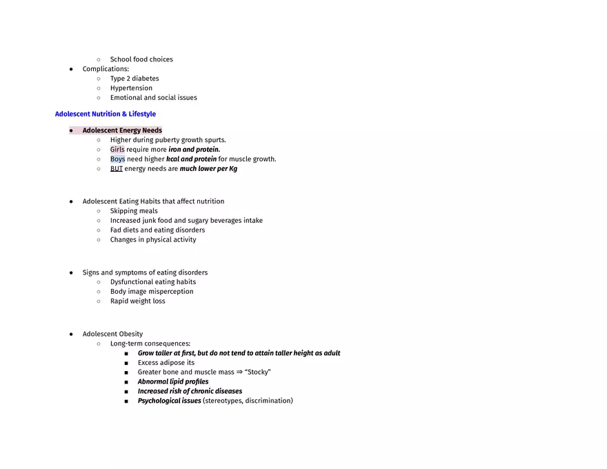 Nutrition in Infants, Children & Adolescents - Page 8
