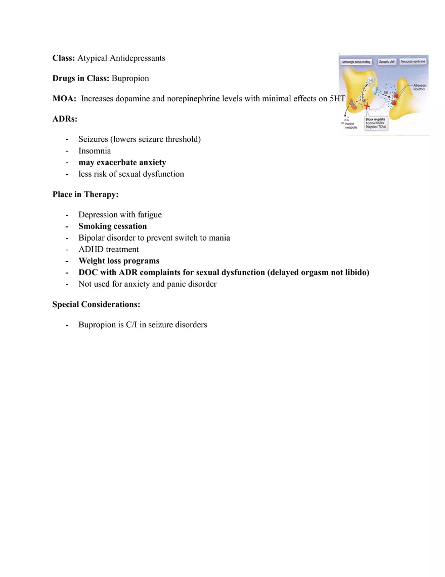Pharm III Exam 1 - Antidepressants - Page 24