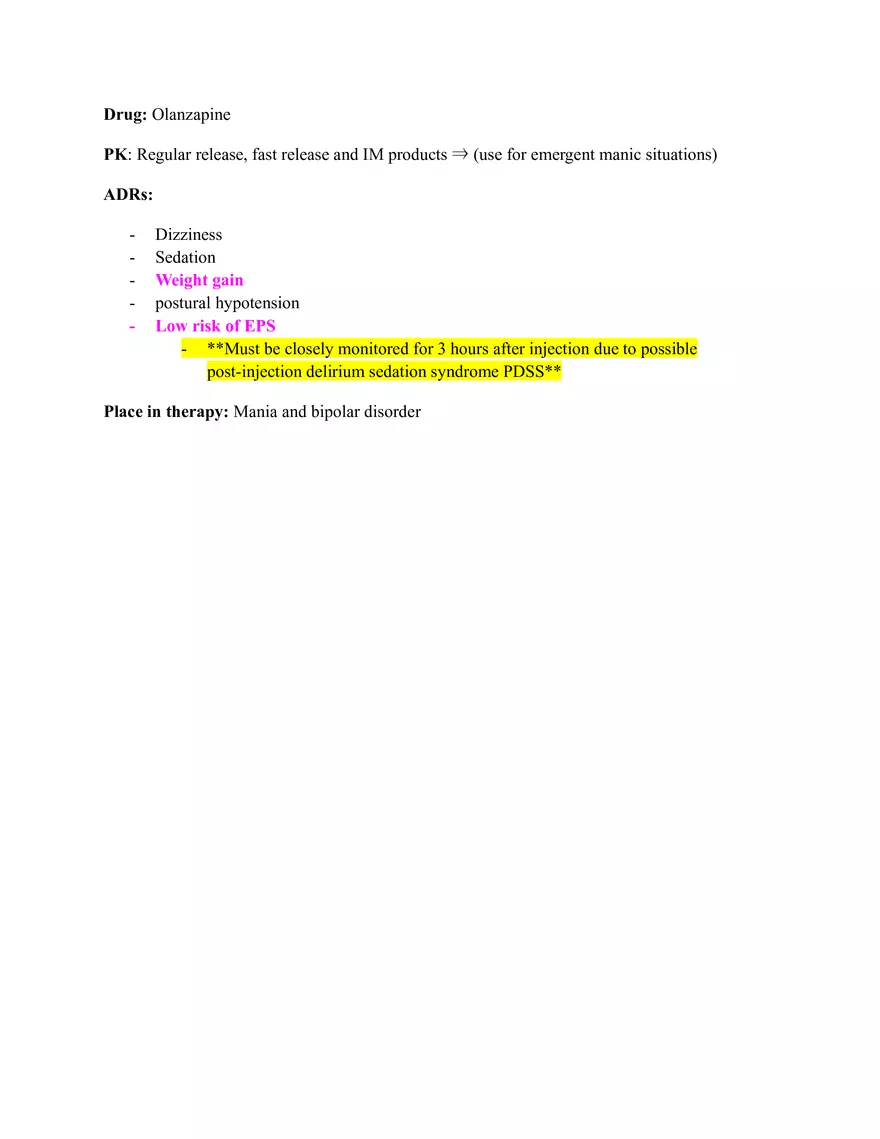 Pharm III Exam 1 - Antidepressants - Page 25