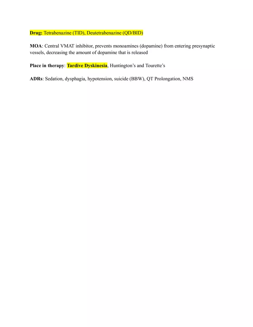 Pharm III Exam 1 - Antidepressants - Page 29