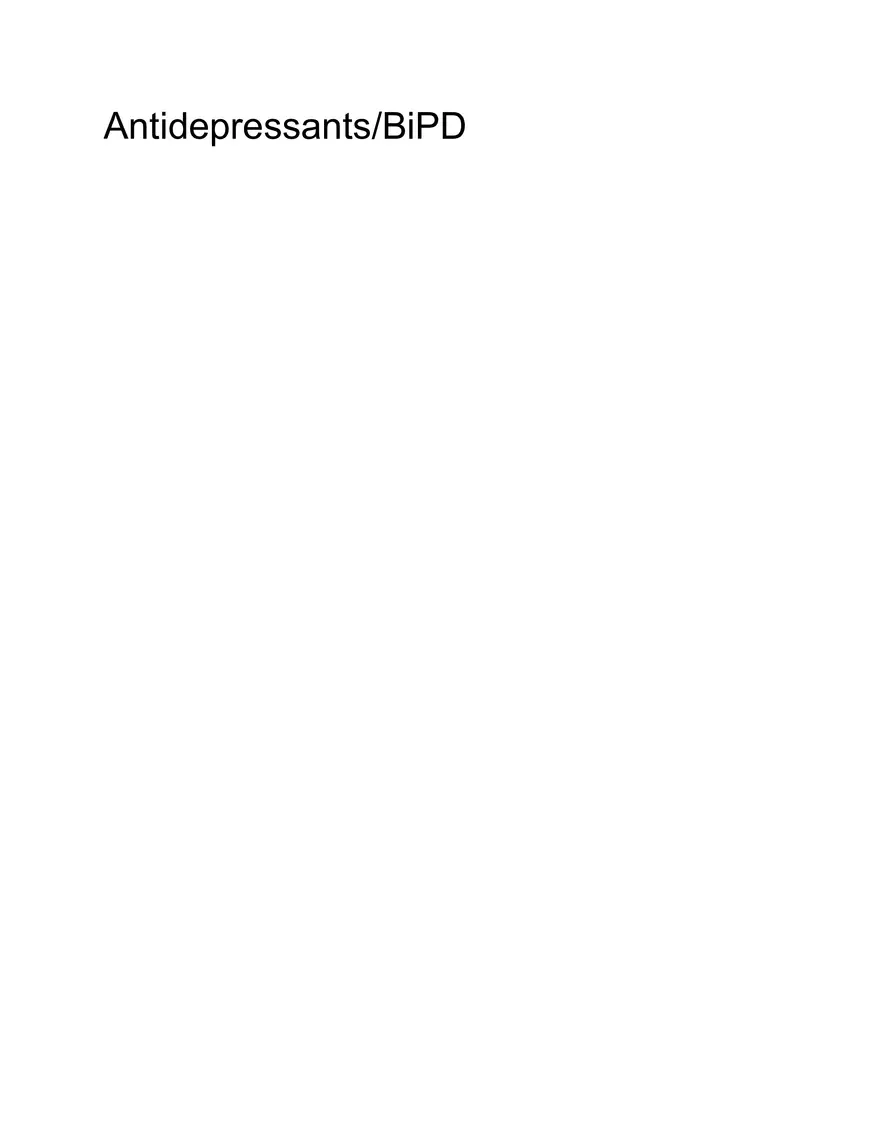 Pharm III Exam 1 - Antidepressants - Page 1