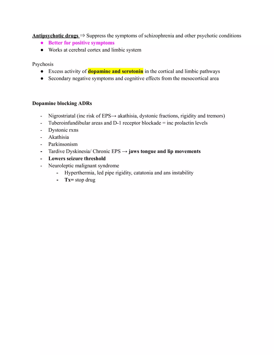 Pharm III Exam 1 - Antidepressants - Page 42
