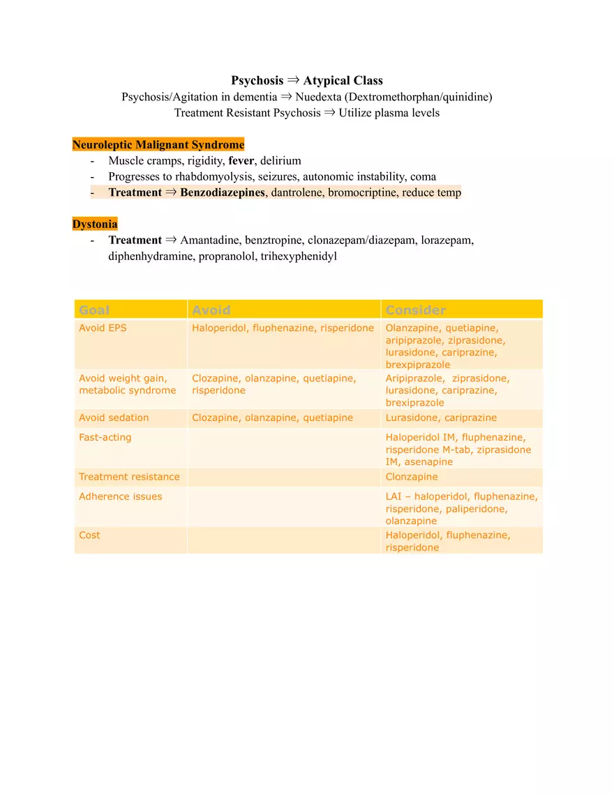 Pharm III Exam 1 - Antidepressants - Page 43