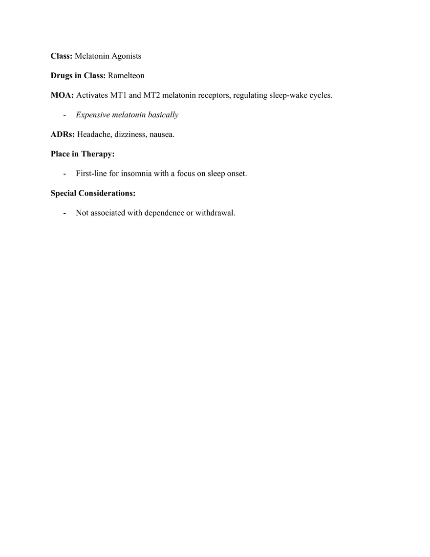 Pharm III Exam 1 - Antidepressants - Page 48
