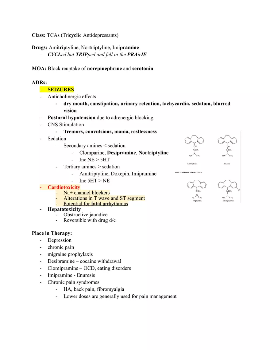 Pharm III Exam 1 - Antidepressants - Page 53
