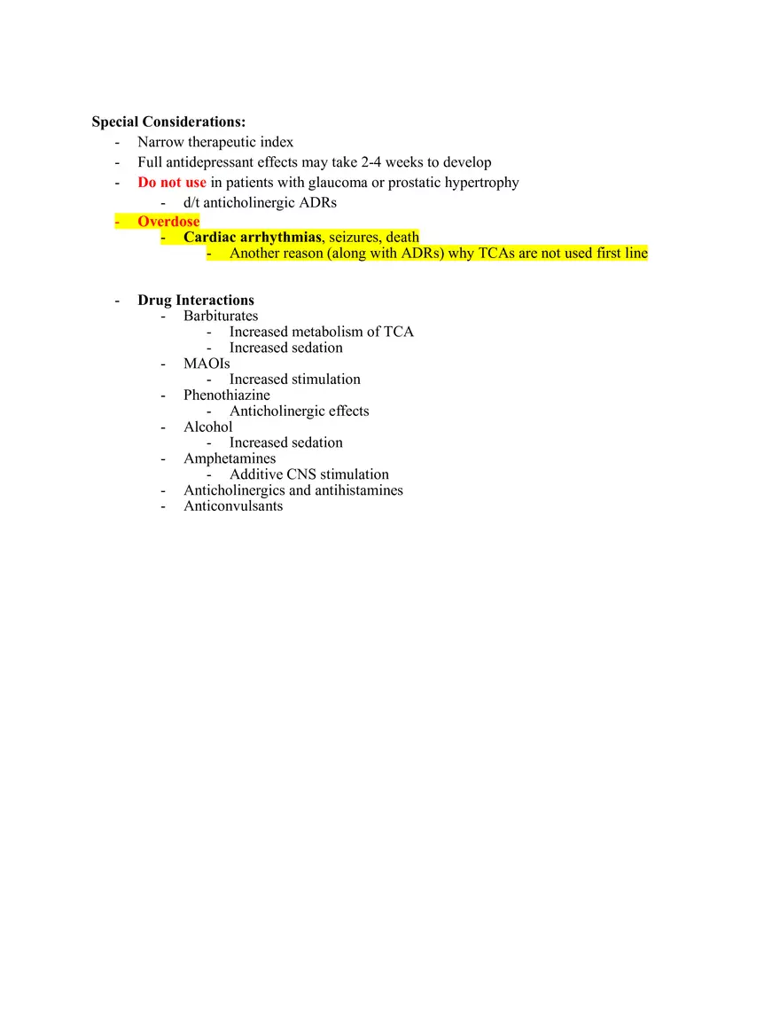 Pharm III Exam 1 - Antidepressants - Page 54