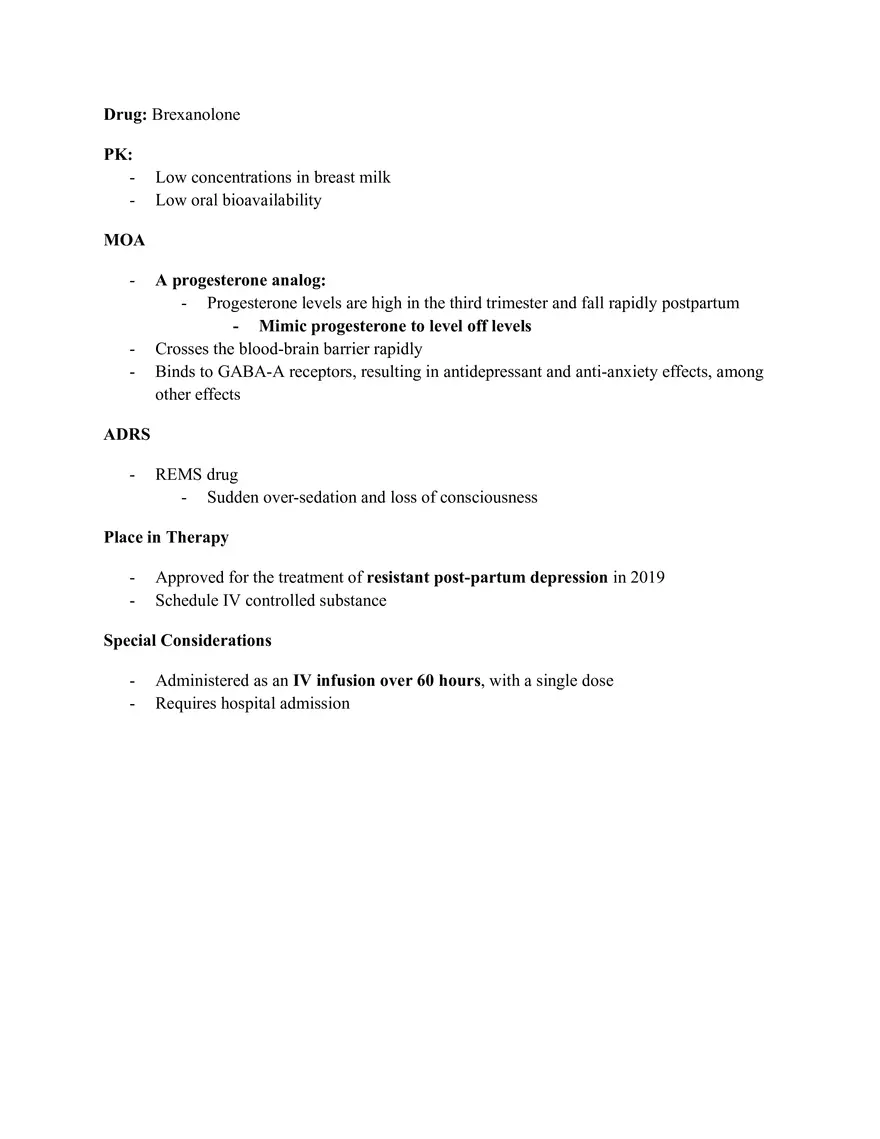 Pharm III Exam 1 - Antidepressants - Page 4