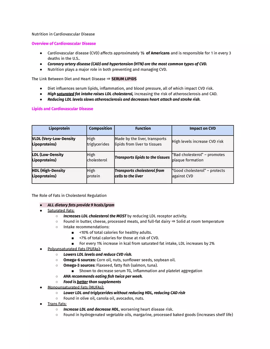 Nutrition in Cardiovascular Disease - Page 1