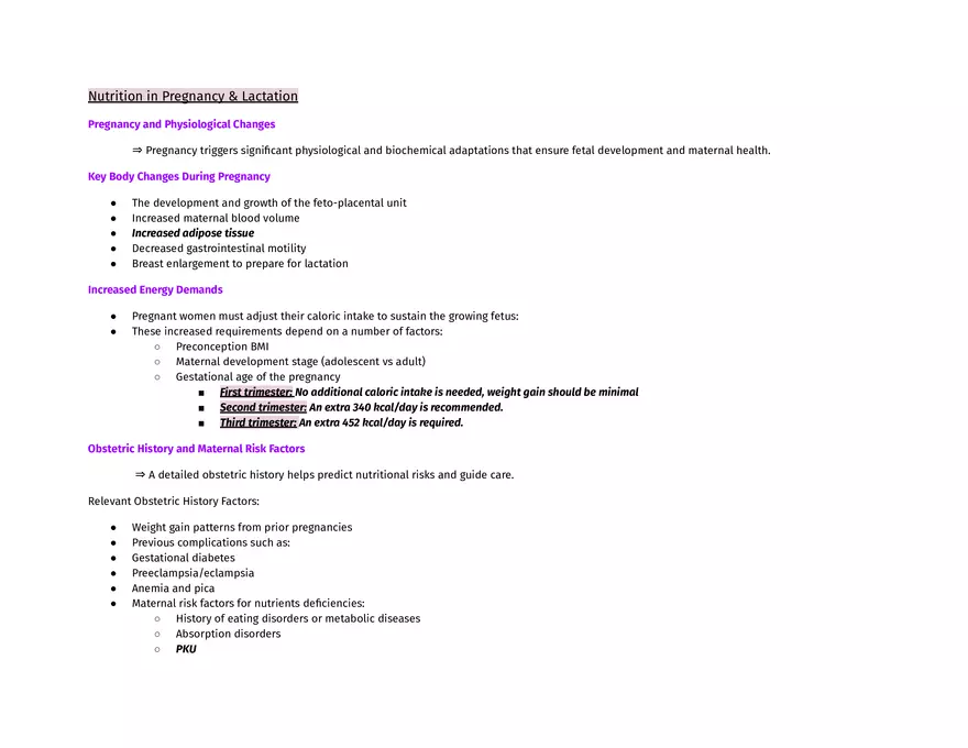 Nutrition in Pregnancy & Lactation - Page 1