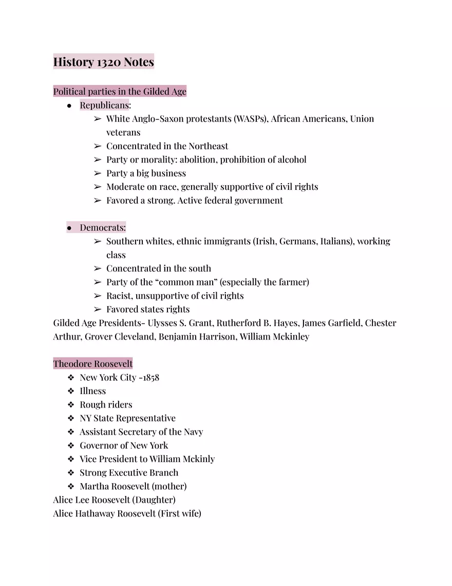 Political Parties in the Gilded Age - Page 1
