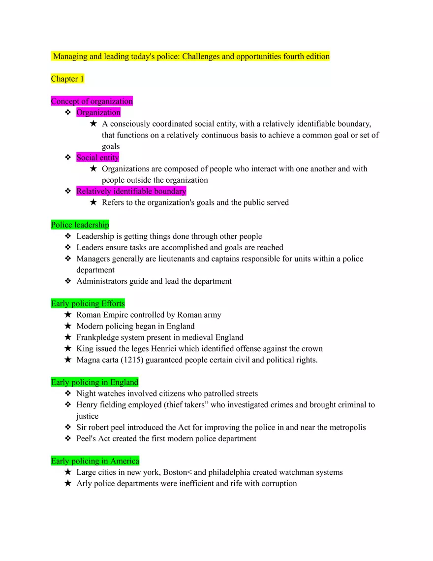 Managing and Leading Today's Police: Challenges and Opportunities Fourth Edition - Page 1