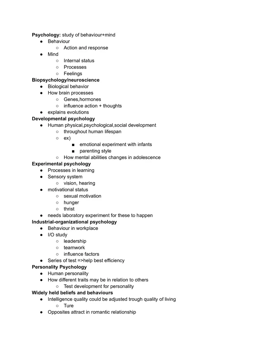 Psychology Week 1 - Page 1