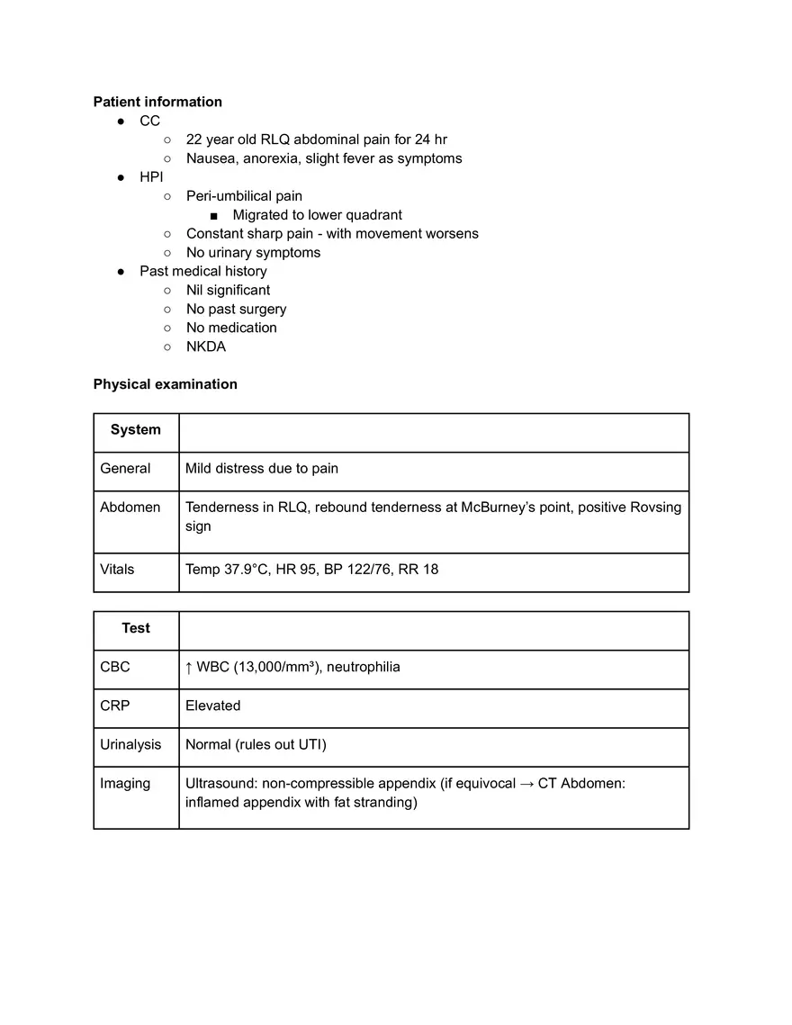 Patient Information - Case Study - Page 1