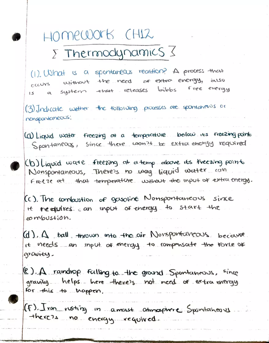 Homework Thermodynamics - Page 1
