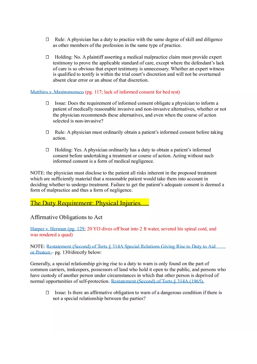 Torts (Case Briefs) Part 1 - Page 8