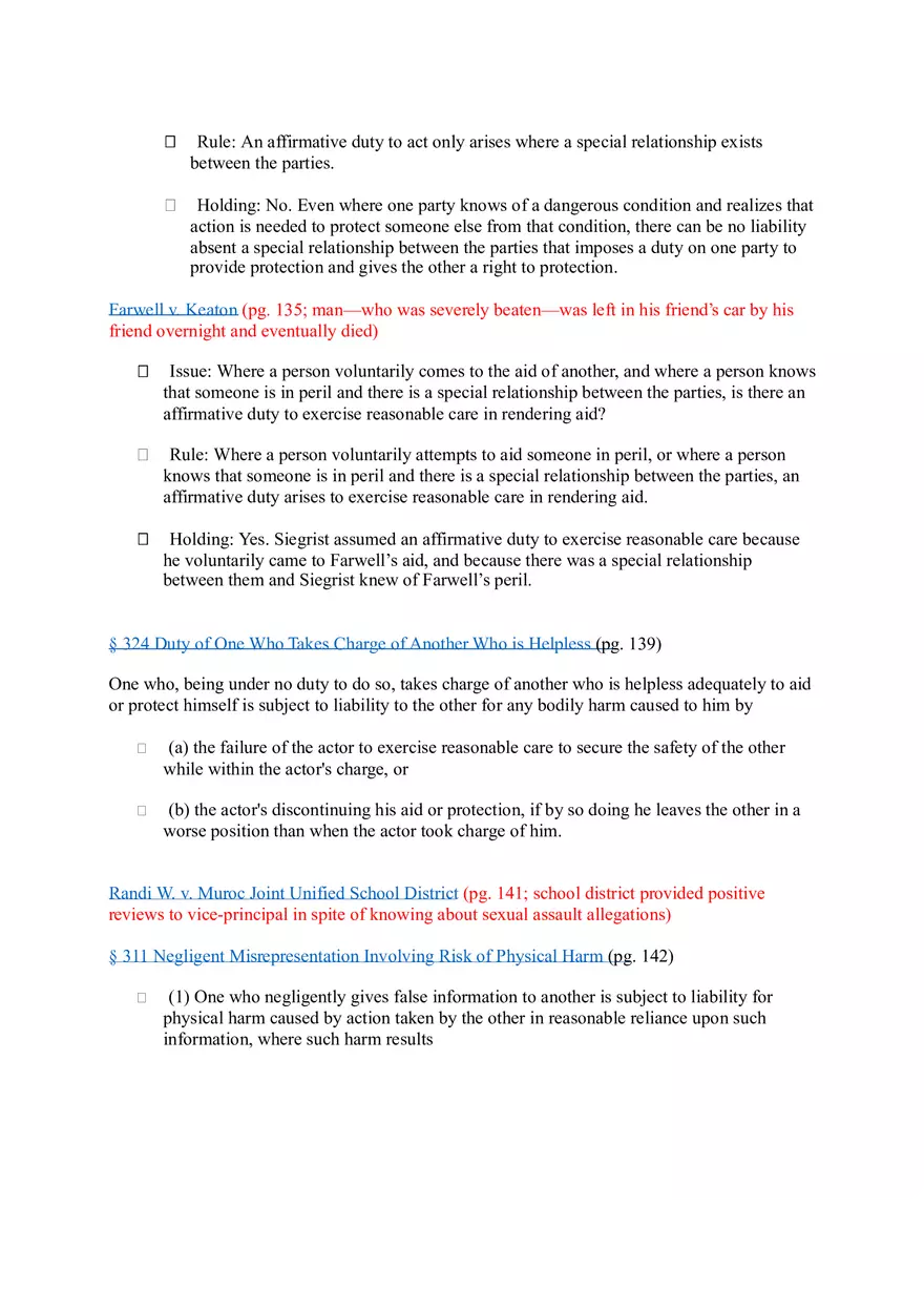 Torts (Case Briefs) Part 1 - Page 9