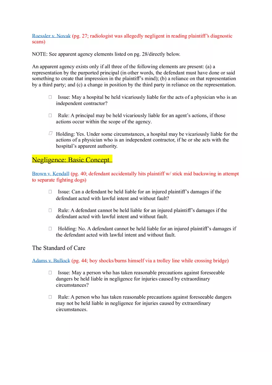 Torts (Case Briefs) Part 1 - Page 2