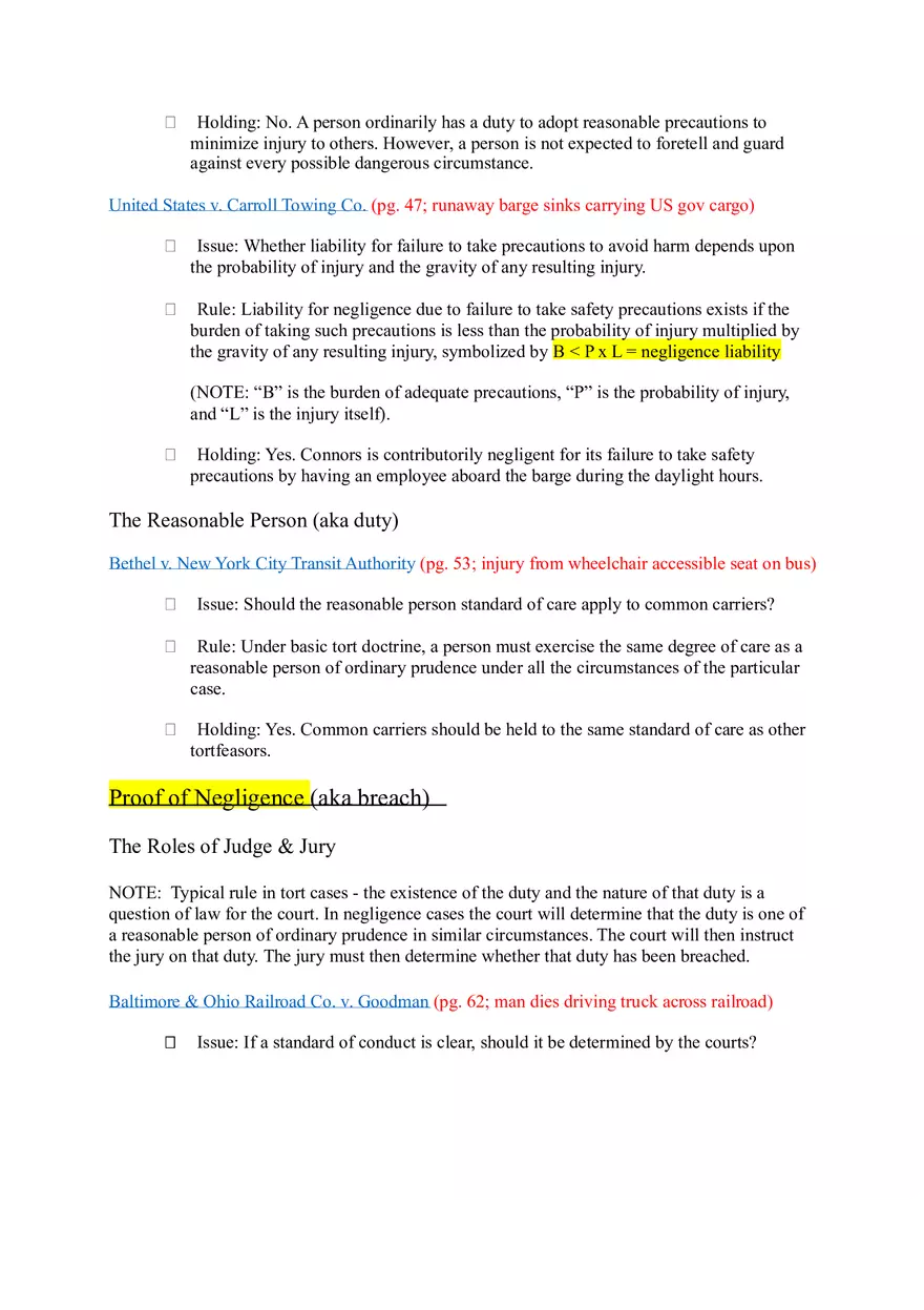Torts (Case Briefs) Part 1 - Page 3