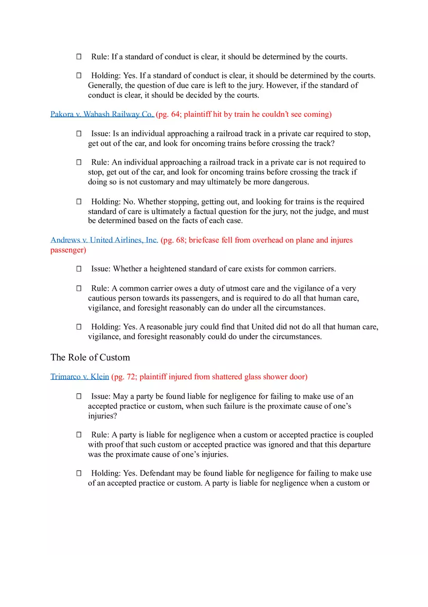 Torts (Case Briefs) Part 1 - Page 4