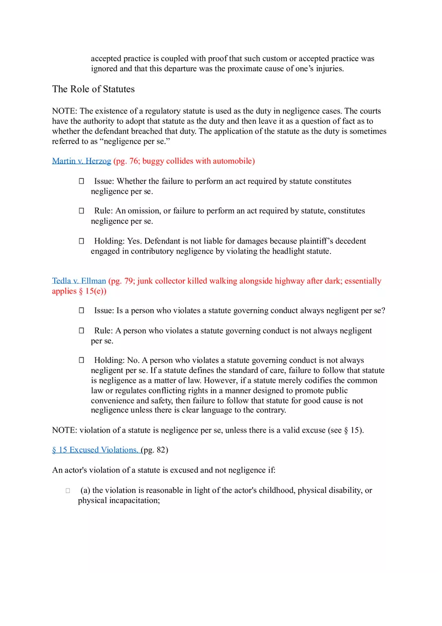 Torts (Case Briefs) Part 1 - Page 5