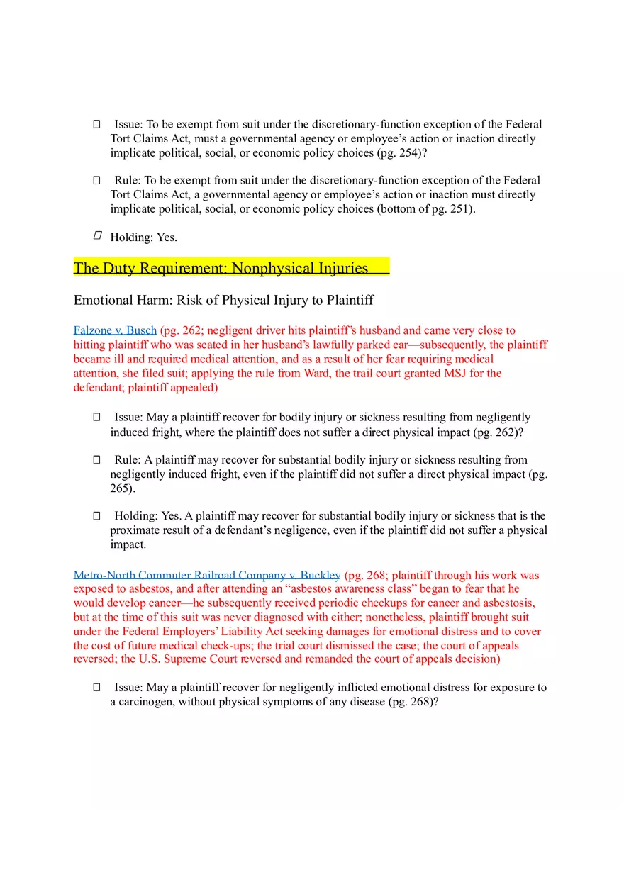 Torts (Case Briefs) Part 2 - Page 7