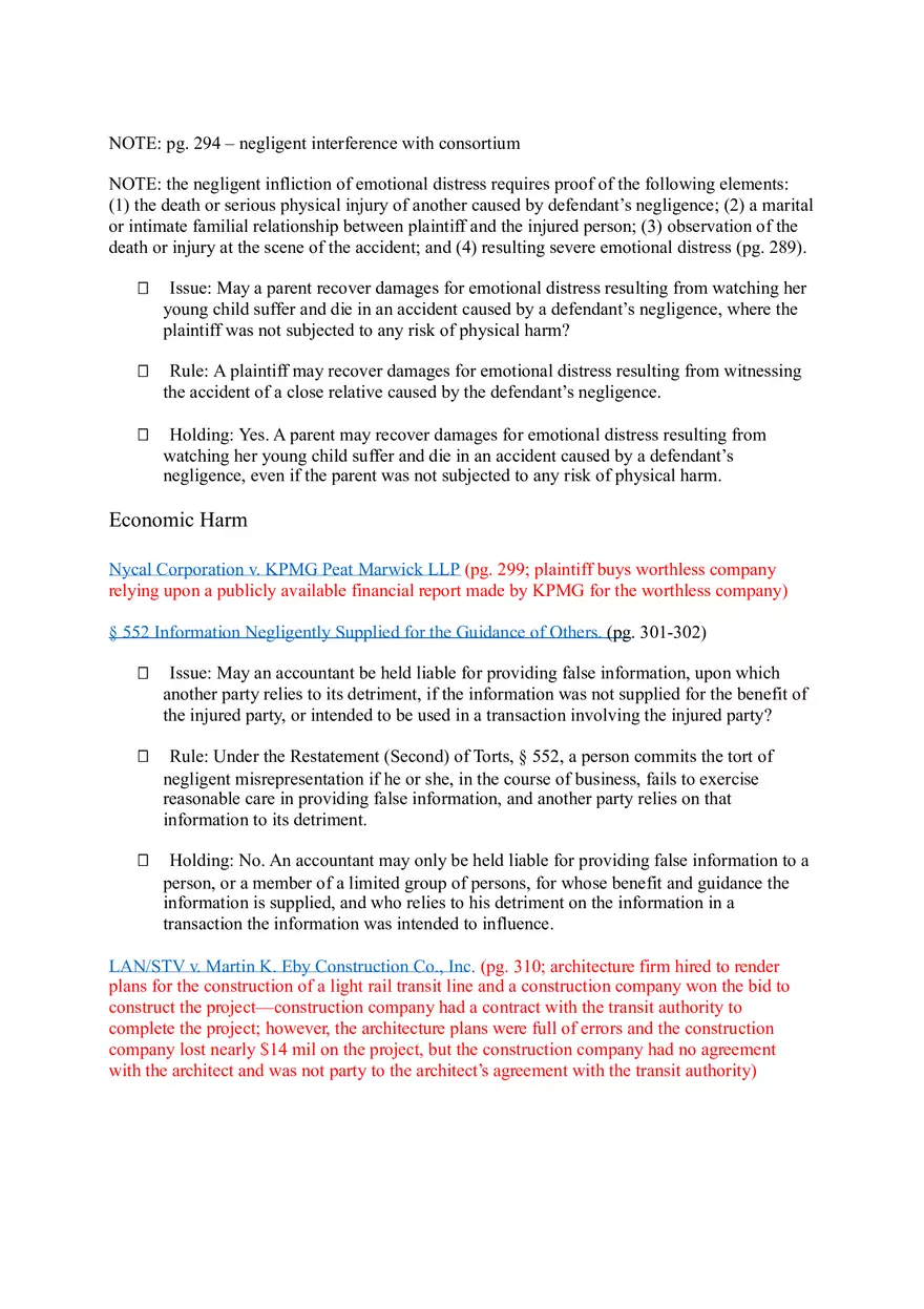 Torts (Case Briefs) Part 2 - Page 9