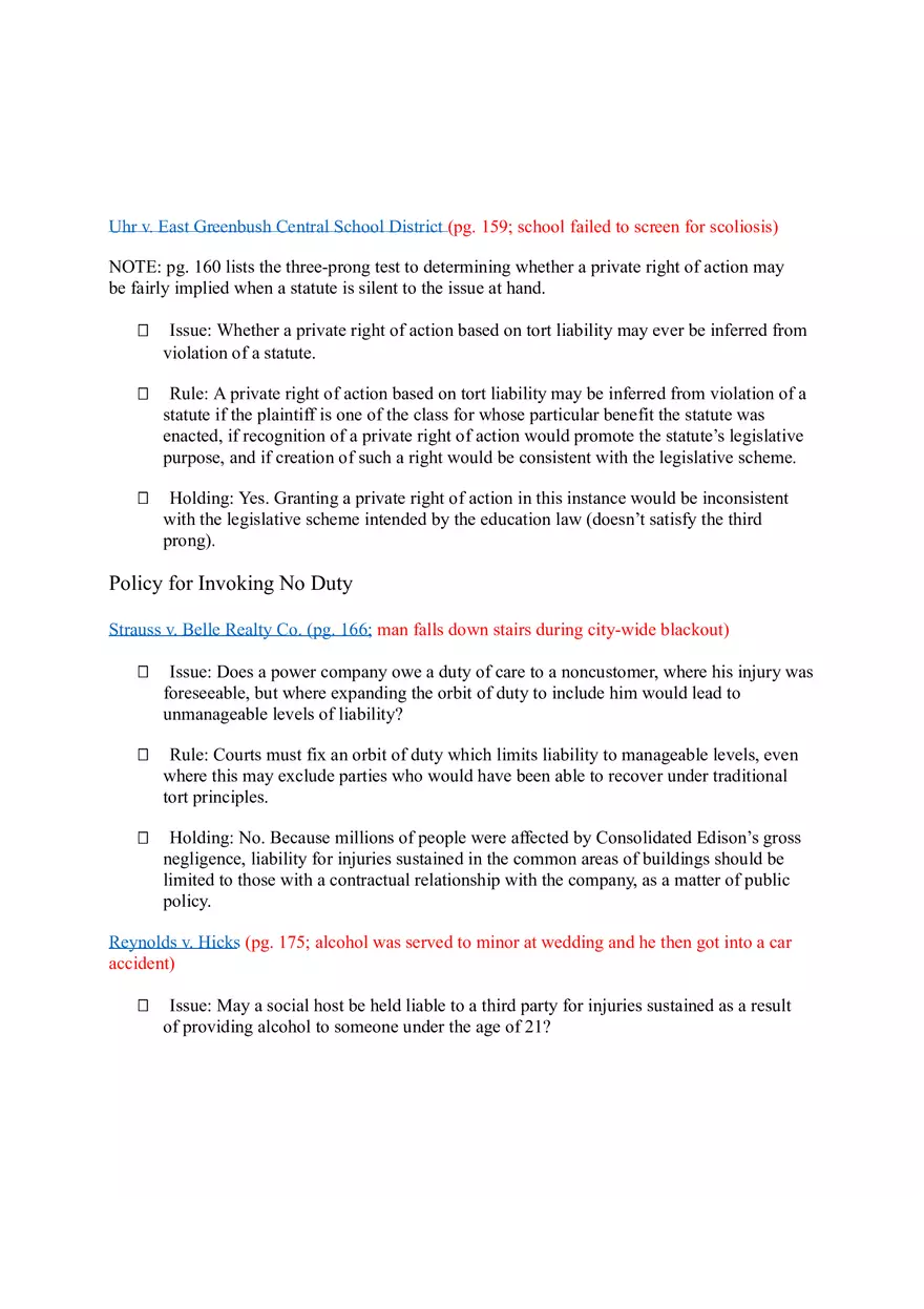 Torts (Case Briefs) Part 2 - Page 2