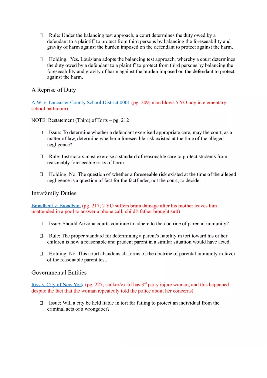 Torts (Case Briefs) Part 2 - Page 5