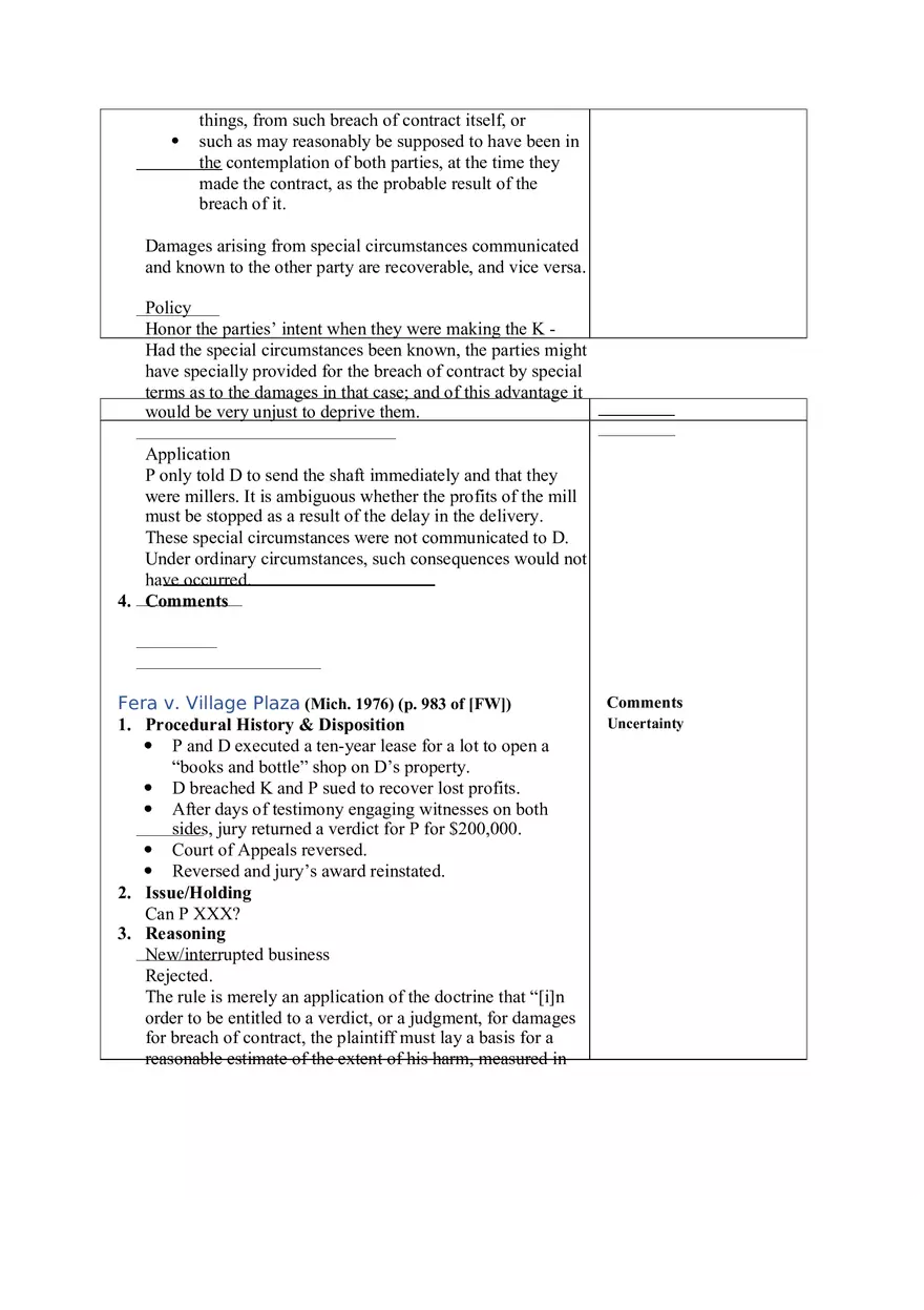 Contracts Case Briefs - Lecture Notes Part 5 - Page 7