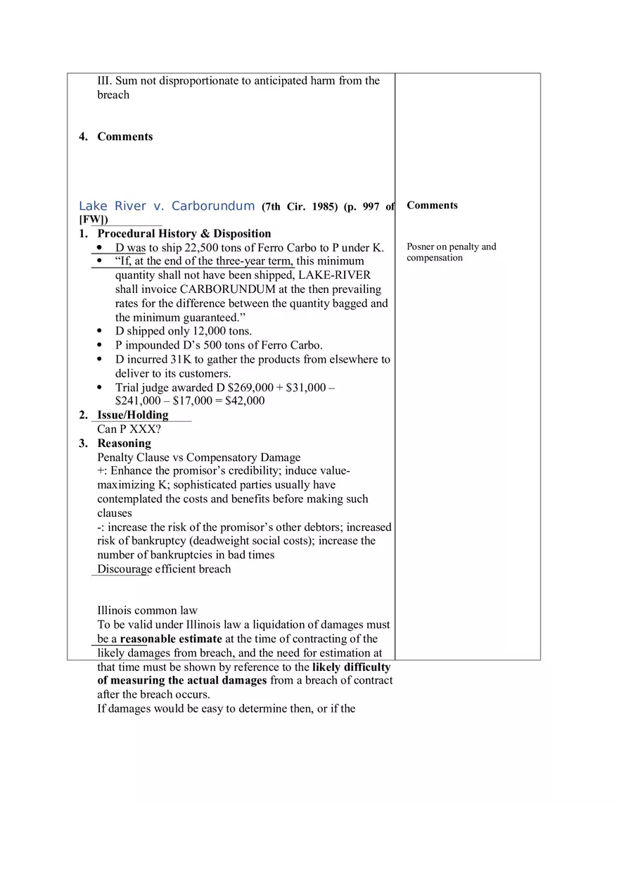 Contracts Case Briefs - Lecture Notes Part 5 - Page 9