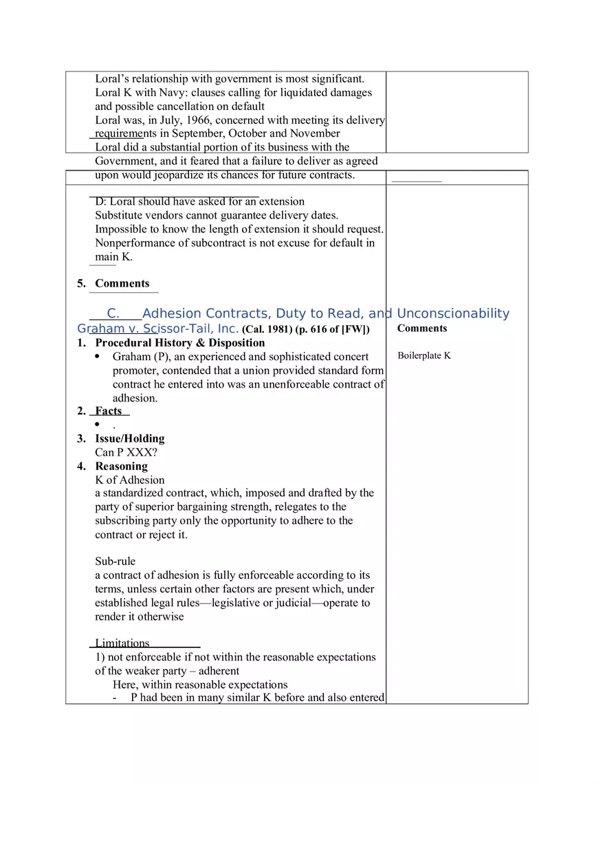 Contracts Case Briefs - Lecture Notes Part 5 - Page 3