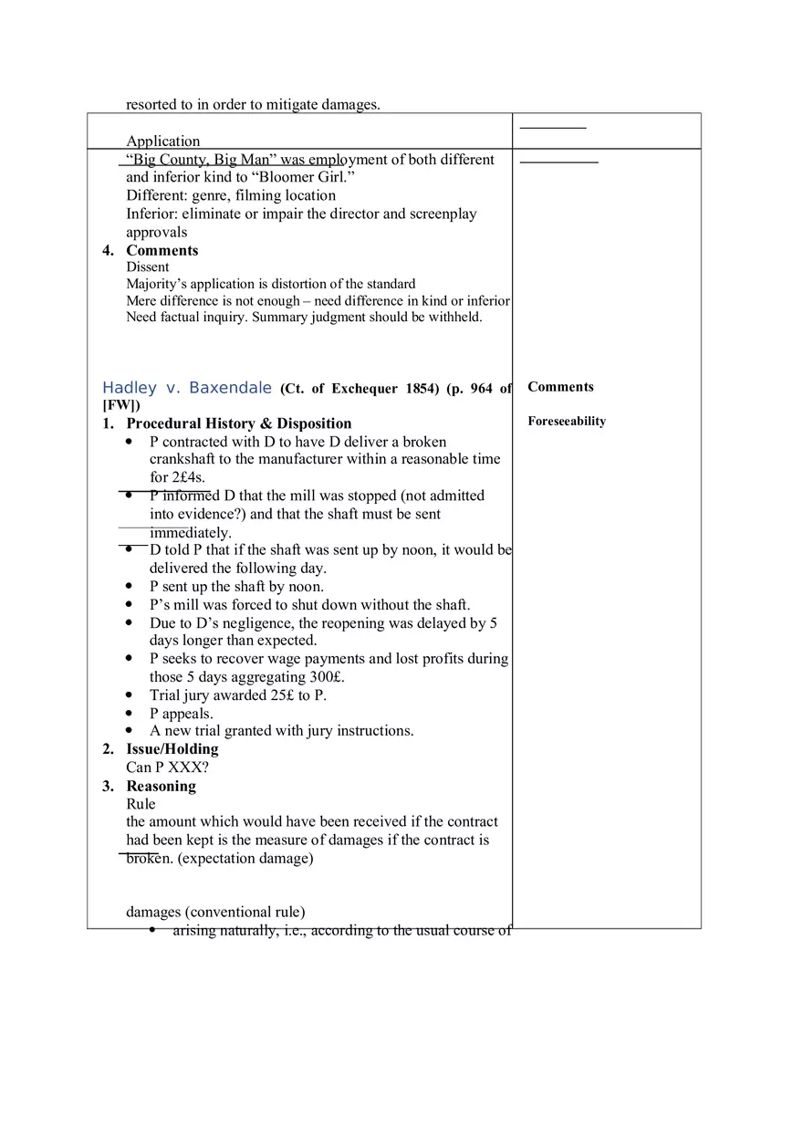 Contracts Case Briefs - Lecture Notes Part 5 - Page 6