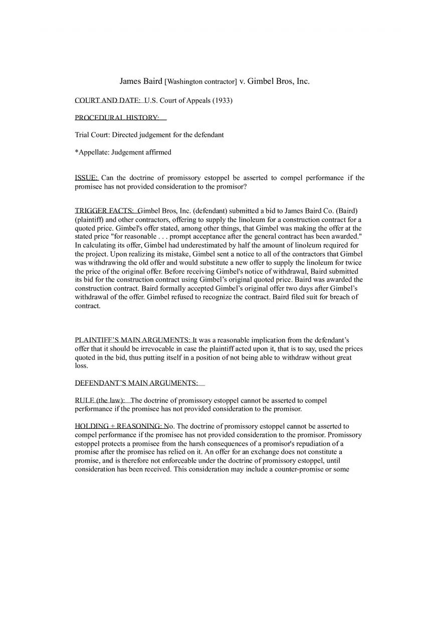 James Baird v. Gimbel Bros - Page 1