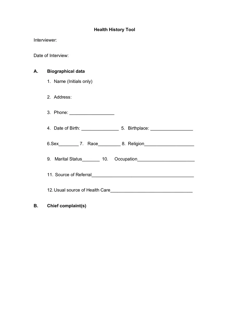 Health History Interview - Page 13