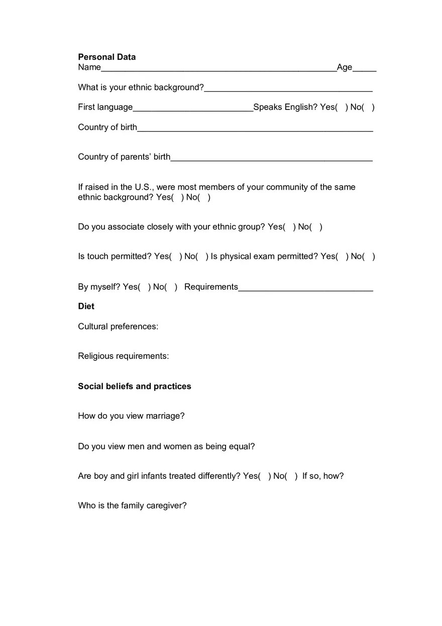 Health History Interview - Page 6