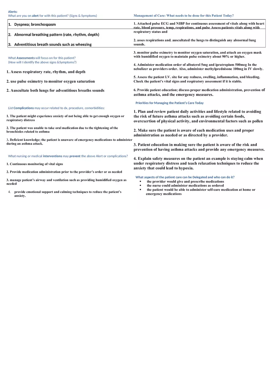 Diagnosis - Acute Asthma Worksheet v Sim - Page 8