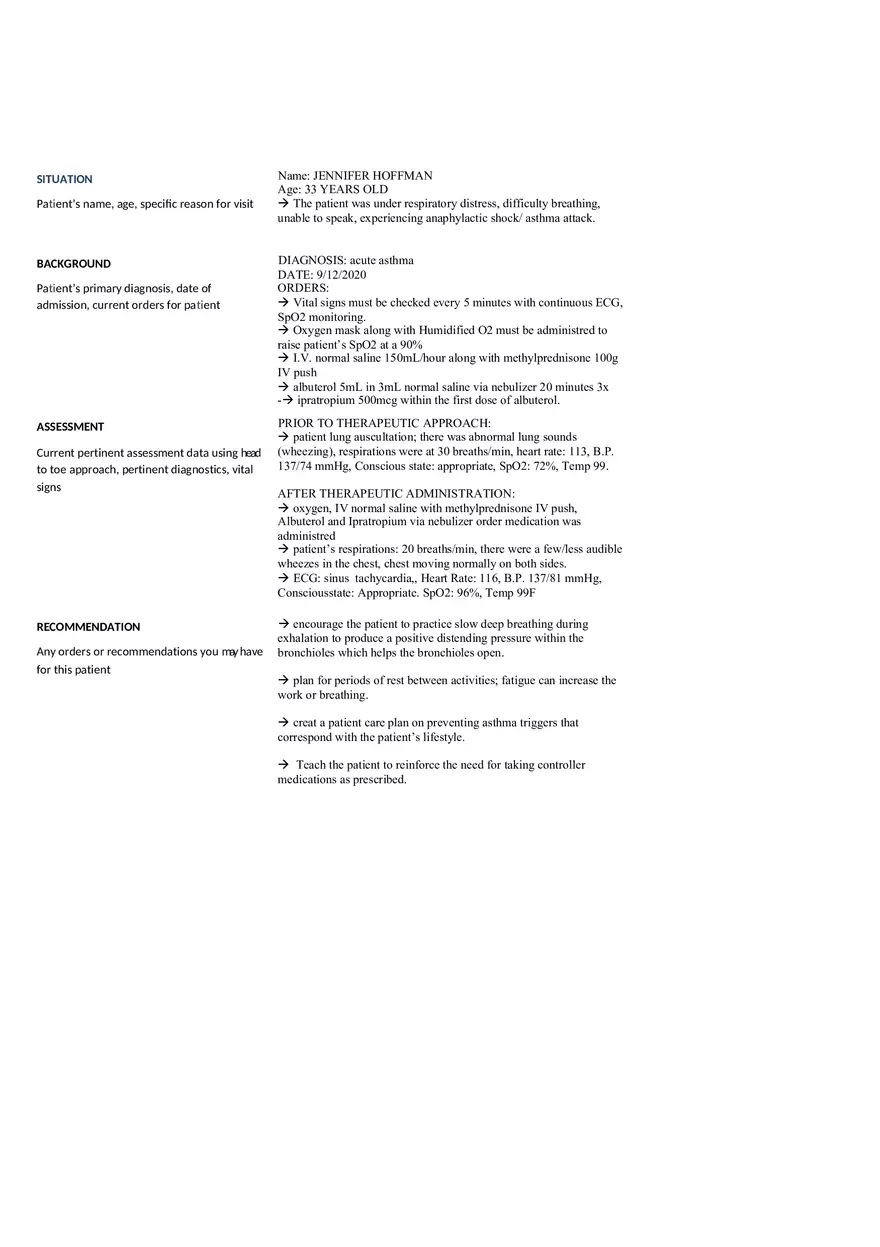 Diagnosis - Acute Asthma Worksheet v Sim - Page 2