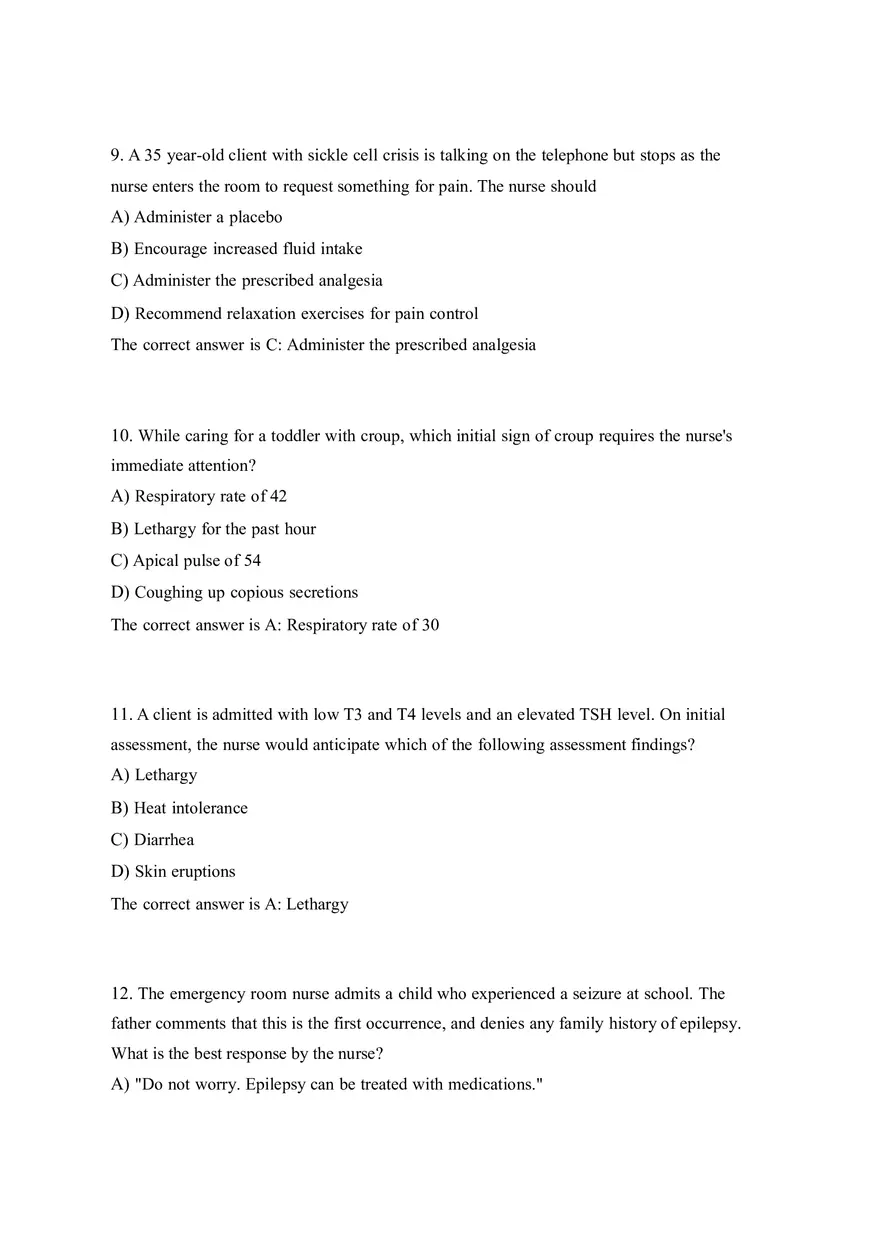 HESI EXIT V4 160 Questions and Answers Part 1 - Page 5
