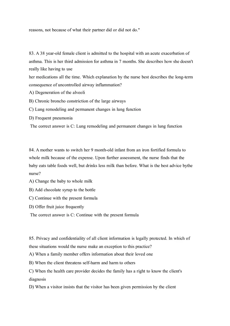 HESI EXIT V4 160 Questions and Answers Part 4 - Page 9