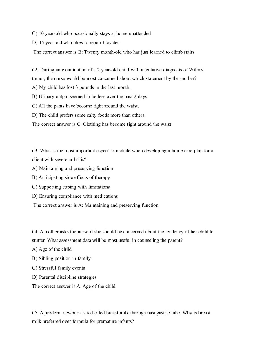 HESI EXIT V4 160 Questions and Answers Part 3 - Page 9