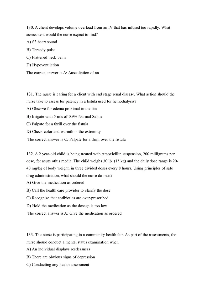 HESI EXIT V4 160 Questions and Answers Part 7 - Page 1