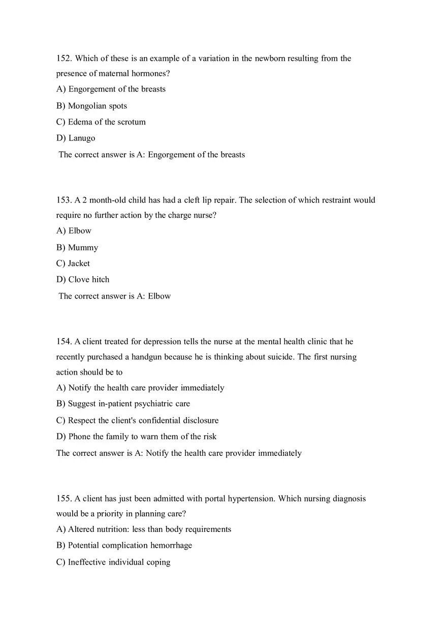 HESI EXIT V4 160 Questions and Answers Part 7 - Page 3