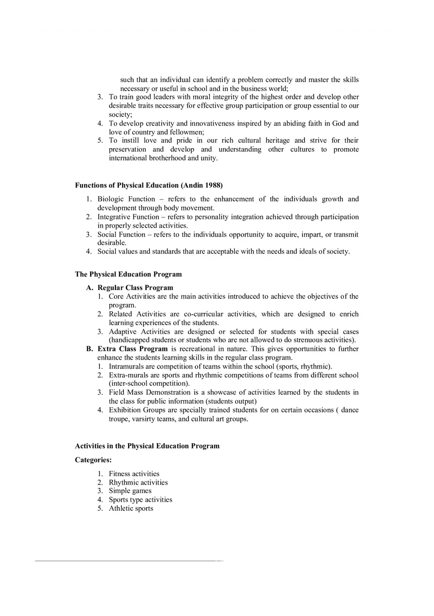 Introduction to Physical Education Chapters 1, 2 - Page 2