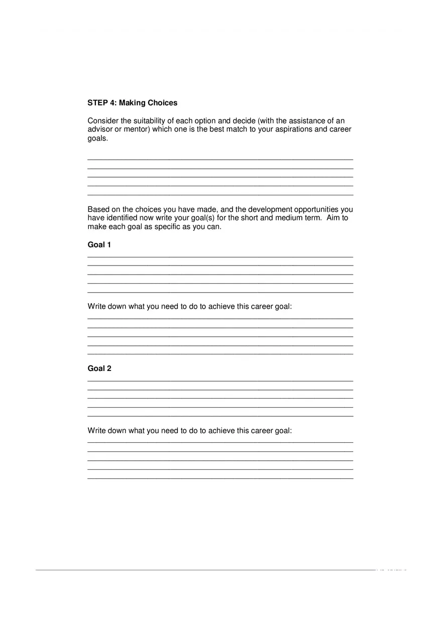Career Plan Template - Page 3