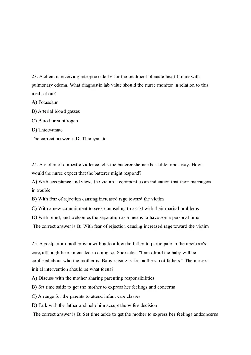 HESI EXIT V4 160 Questions and Answers Part 2 - Page 1