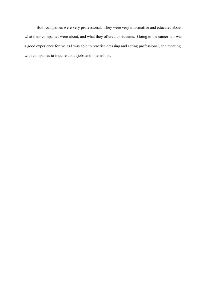 Career Fair Reflection - Page 2