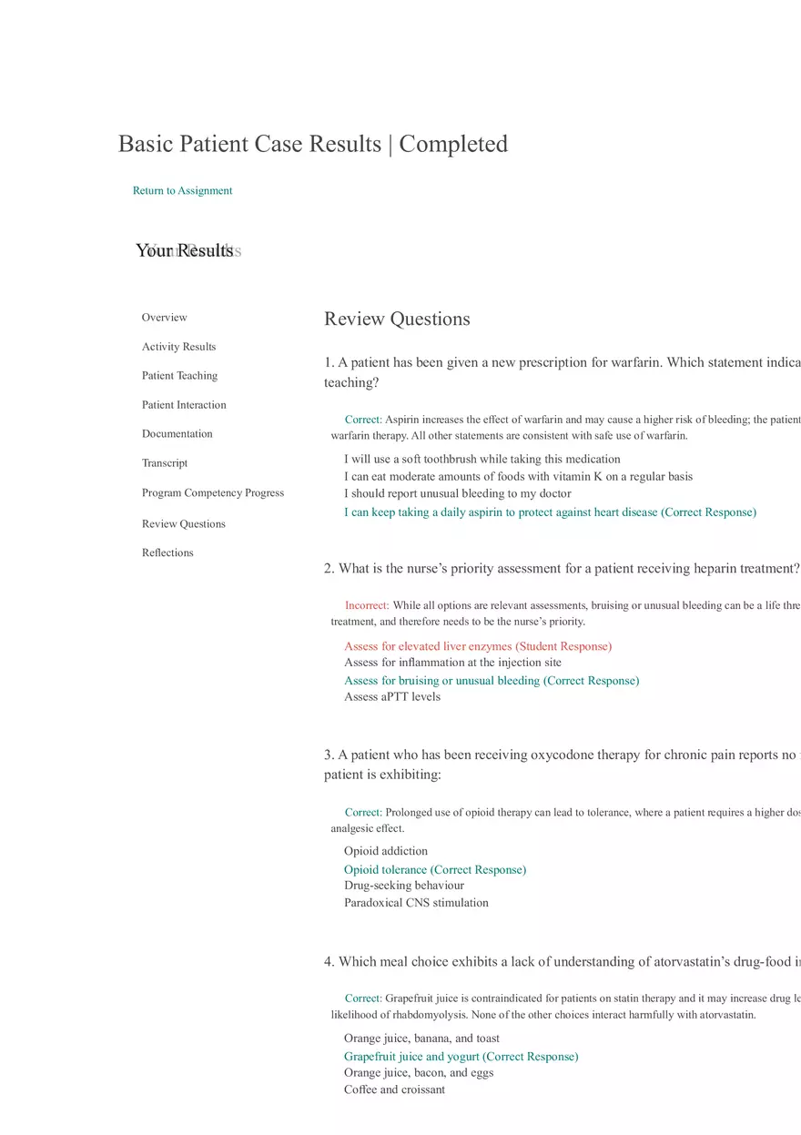 Basic Patient Case Completed Shadow Health - Page 1