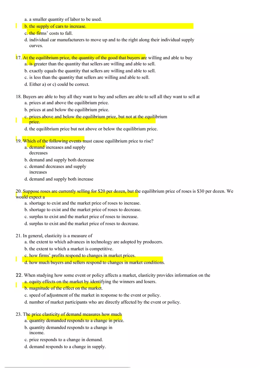 Review of Supply, Demand and Elasticity Exercise - Page 3