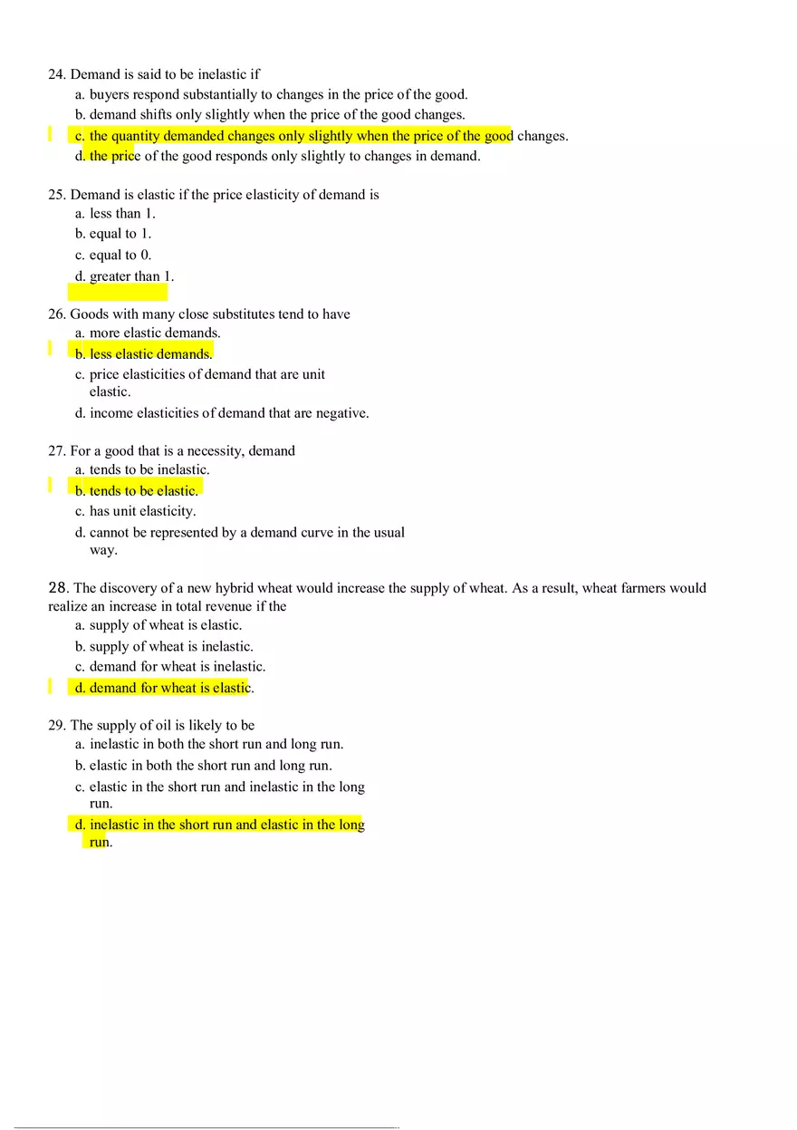 Review of Supply, Demand and Elasticity Exercise - Page 4
